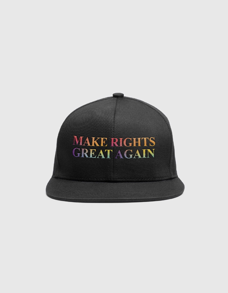 Cappellino Pride 2025 con scritta Make Rights Great Again – Rainbow o Bianco
